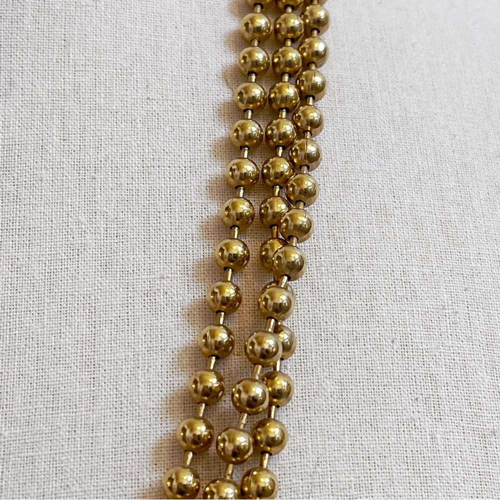 Gold Tone Beaded Multistrand Statement Necklace 2… - image 4